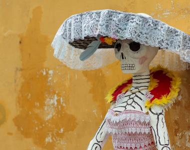 Ngày lễ quốc gia Mexico Día de los Muertos (Ngày của người chết) Mặt nạ người chết của Mexico